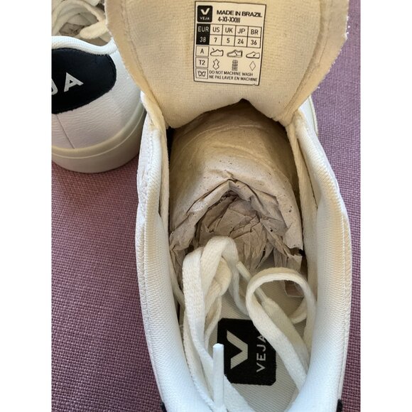 Veja Campo Sneaker in Extra White & Black 38 7 Ne with Box Womens Athletic SHoes - Picture 8 of 15